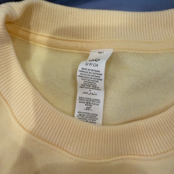 NWT Alo accolade sweatshirt crewneck candlelight yellow - Picture 2 of 4